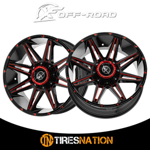 Xf Off-Road Xf-220 Gloss Black & Red Milled 17X9 6X135/6X139.7 106.4 0