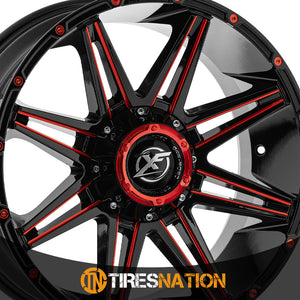 Xf Off-Road Xf-220 Gloss Black & Red Milled 17X9 6X135/6X139.7 106.4 12