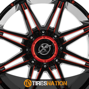 Xf Off-Road Xf-220 Gloss Black & Red Milled 17X9 6X135/6X139.7 106.4 0