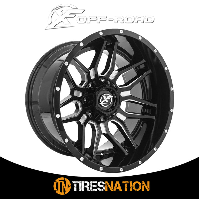 Xf Off-Road Xf-222 Gloss Black & Milled 22X12 6X135/6X139.7 106.4 -44
