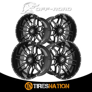 Xf Off-Road Xf-222 Gloss Black & Milled 22X12 6X135/6X139.7 106.4 -44