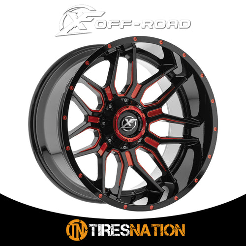 Xf Off-Road Xf-222 Gloss Black & Red Milled 20X10 8X165.1/8X170 125.2 -12