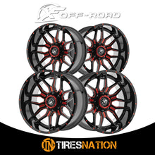 Xf Off-Road Xf-222 Gloss Black & Red Milled 20X10 5X139.7/5X150 110.3 -12