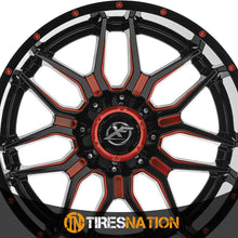 Xf Off-Road Xf-222 Gloss Black & Red Milled 20X9 5X127/5X139.7 78.1 12