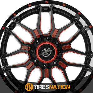 Xf Off-Road Xf-222 Gloss Black & Red Milled 20X9 5X127/5X139.7 78.1 12