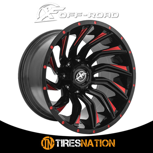 Xf Off-Road Xf-224 Gloss Black & Red Milled 20X9 5X127/5X139.7 78.1 0