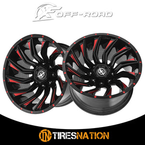 Xf Off-Road Xf-224 Gloss Black & Red Milled 20X9 5X127/5X139.7 78.1 0