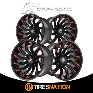 Xf Off-Road Xf-224 Gloss Black & Red Milled 20X9 5X127/5X139.7 78.1 0