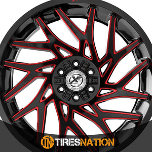 Xf Off-Road Xf-229 Gloss Black & Red Milled 24X12 5X127/5X139.7 78.1 -44
