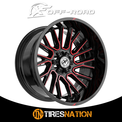 Xf Off-Road Xf-230 Gloss Black & Red Machined 20X10 5X127/5X139.7 78.1 -12