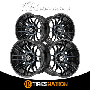 Xf Off-Road Xf-232 Gloss Black & Machined Titanium Double Dark Tint 22X12 8X165.1/8X170 125.2 -44