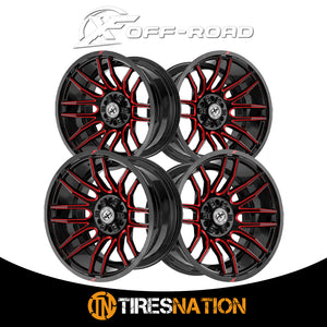 Xf Off-Road Xf-232 Gloss Black & Red Milled 20X12 5X127/5X139.7 78.1 -44