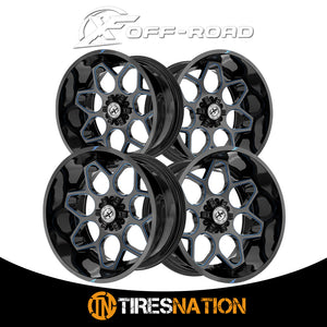 Xf Off-Road Xf-233 Gloss Black & Blue Milled 20X10 5X127/5X139.7 78.1 -24