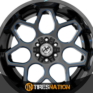 Xf Off-Road Xf-233 Gloss Black & Blue Milled 20X10 5X127/5X139.7 78.1 -24
