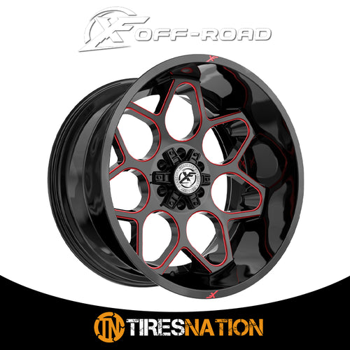 Xf Off-Road Xf-233 Gloss Black & Red Milled 20X10 5X127/5X139.7 78.1 -12