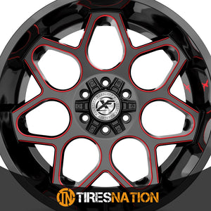 Xf Off-Road Xf-233 Gloss Black & Red Milled 20X10 5X127/5X139.7 78.1 -12