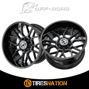 Xf Off-Road Xf-235 Gloss Black & Machined Titanium Double Dark Tint 20X9 5X127/5X139.7 78.1 12