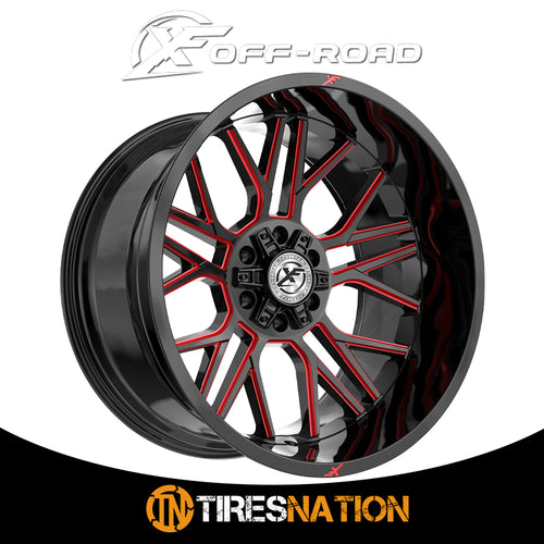 Xf Off-Road Xf-235 Gloss Black & Red Milled 20X9 5X127/5X139.7 78.1 12