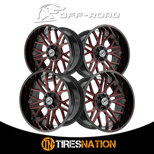 Xf Off-Road Xf-235 Gloss Black & Red Milled 20X10 5X127/5X139.7 78.1 -12