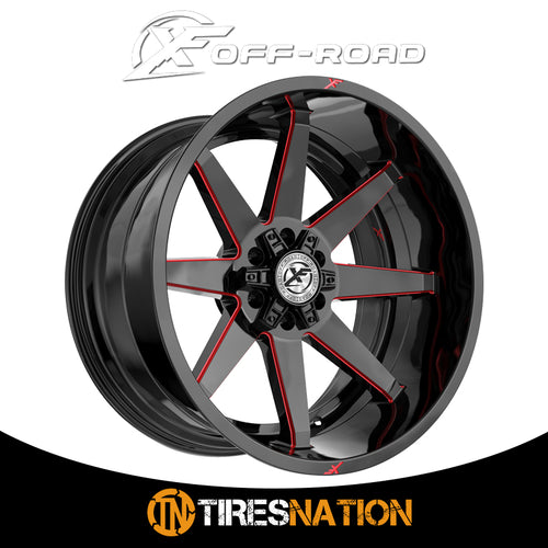 Xf Off-Road Xf-236 Gloss Black & Red Milled 20X10 5X127/5X139.7 78.1 -12