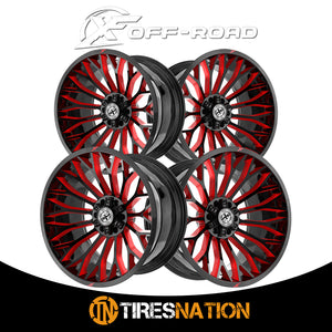 Xf Off-Road Xf-237 Gloss Black & Red Milled 26X14 5X127/5X139.7 78.1 -76