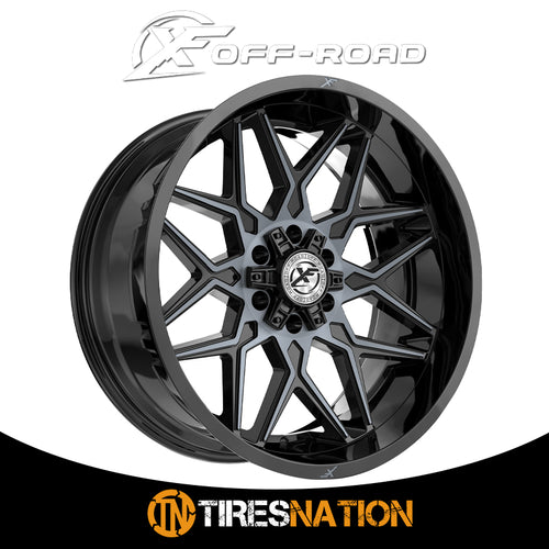 Xf Off-Road Xf-238 Gloss Black & Machined Titanium Double Dark Tint 20X10 5X127/5X139.7 78.1 -12