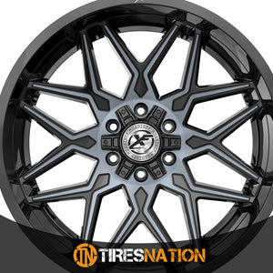 Xf Off-Road Xf-238 Gloss Black & Machined Titanium Double Dark Tint 20X10 5X127/5X139.7 78.1 -12