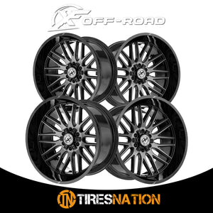 Xf Off-Road Xf-240 Gloss Black & Brushed Double Dark Tint 20X10 5X127/5X139.7 78.1 -12