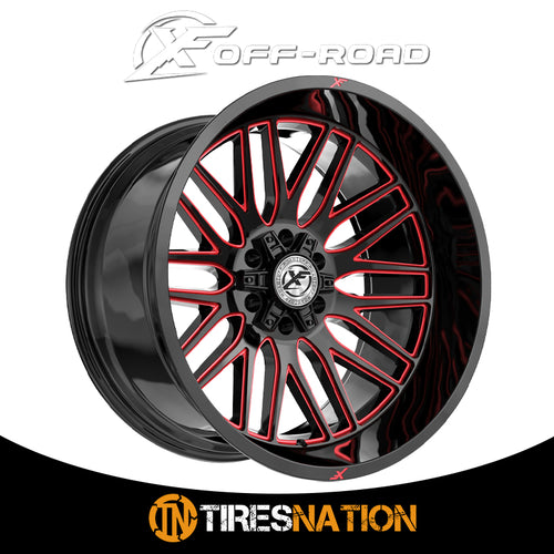 Xf Off-Road Xf-240 Gloss Black & Red Milled 20X10 5X127/5X139.7 78.1 -24