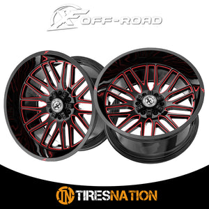 Xf Off-Road Xf-240 Gloss Black & Red Milled 20X10 5X127/5X139.7 78.1 -24