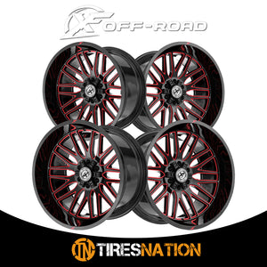 Xf Off-Road Xf-240 Gloss Black & Red Milled 20X10 5X127/5X139.7 78.1 -24