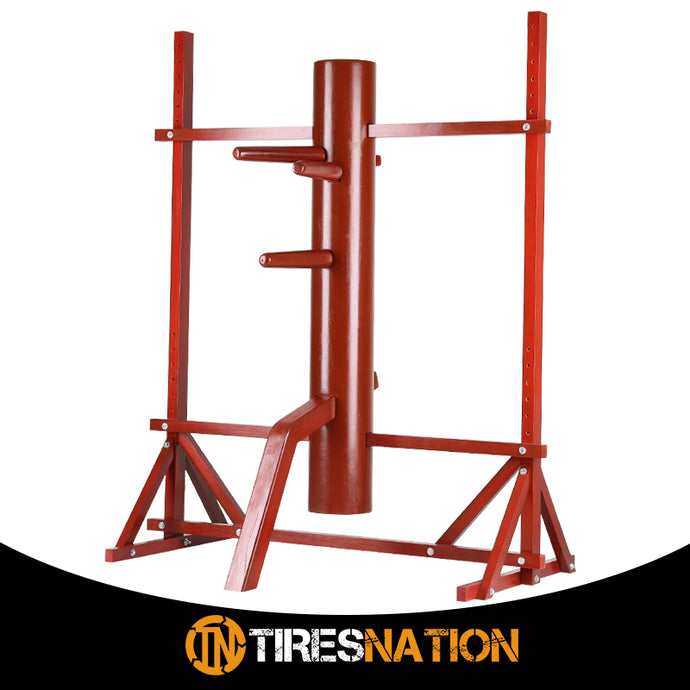 New Adjustable Solid Wood Red Wooden Training Dummy Wing Chun Martial Art